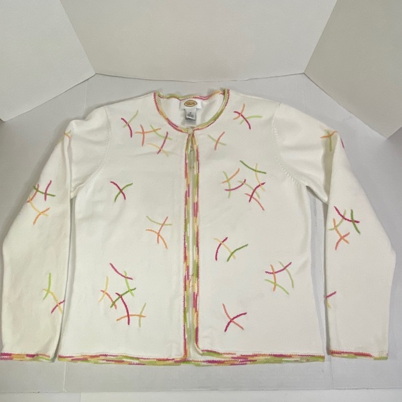 Talbots Embroidered One Button Cardigan Size M - Picture 6 of 7
